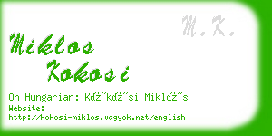 miklos kokosi business card